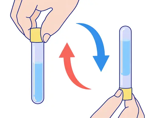 Turning the container upside down 5 times