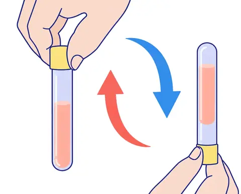 Turning the container upside down 5 times