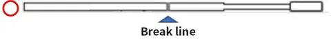 Thin swab with a break line near the middle