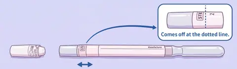 Removing the cap at the dotted line